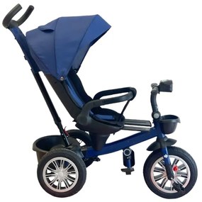 Tricicleta cu scaun rotativ si pozitie de somn, pliabila, albastra, BTR03
