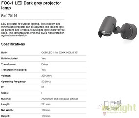Aplica tip proiector LED iluminat exterior design modern FOC-1 70156