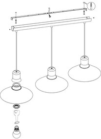 Lustră pe cablu ABREOSA 3xE27/28W/230V Eglo 99512