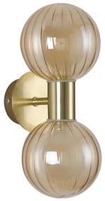 Aplica baie Protectie IP44 metal alama, sticla champagne Luminsphere 2Lt