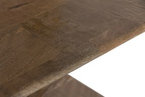 Raft de perete din lemn de mango, maro, cu 5 polițe, finisaj natural, 100 x 71,5 x 19 cm, „Noves”