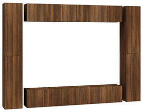 3120250 vidaXL Set dulapuri TV, 10 piese, stejar maro, lemn prelucrat