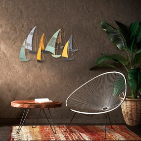 Decoratiune de perete Metal Yavuz, Multicolor, 70x8x111 cm