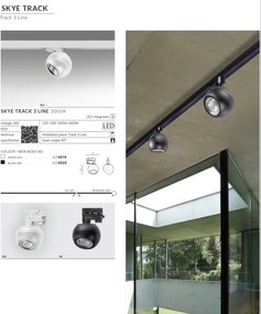 Spot LED directionabil pe sina SKYE TRACK 3Line 12W negru