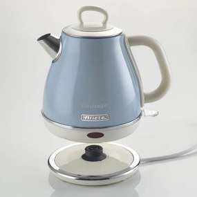Cana electrica Ariete VINTAGE 2868/05, 1630W, 1 L, Corp metalic, Fierbere rapida, Baza fara fir, Albastru