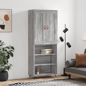 vidaXL Dulap înalt, gri sonoma, 69,5x34x180 cm, lemn compozit