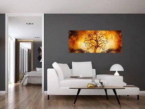 Tablou natural abstract cu copac (120x50 cm)
