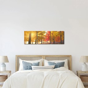 Tablou cu copaci toamna (cu ceas) (90x30 cm)