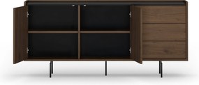 Comodă Zenar 170 cm cu sertare - nuc elegant / negru