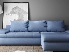 Colțar extensibil dumonde cu ladă de depozitare si sezut confortabil din spuma high-density, Leonardo Enjoy Albastru 260x185 cm II