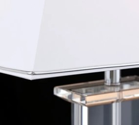 Veioza, lampa de masa design LUX VERONIQUE, crom/ abajur alb