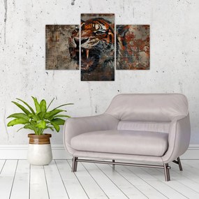 Tablou - Tigru din Cărămizi (90x60 cm)