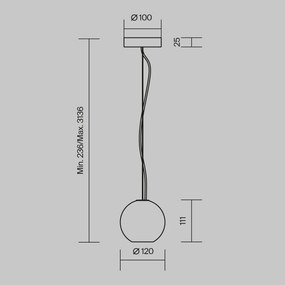 Lustra, Pendul minimalist sfera marmura neagra Texture