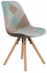 Scaun dining, patchwork mentol maro, GLORIA