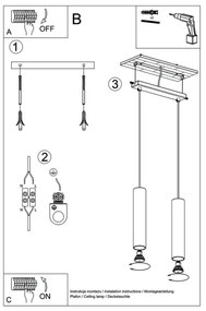 Lustră pe cablu LINO 2xGU10/40W/230V