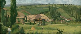Tablou - Camille Pissarro, Landscape at Les Pâtis, Pontoise, reproducere (120x50 cm)