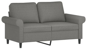 349186 vidaXL Canapea cu 2 locuri, gri închis, 120 cm, material textil