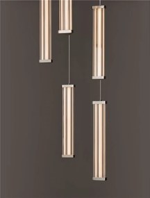 Lustra cu 5 pendule LED 2700K PHEME nickel satinat