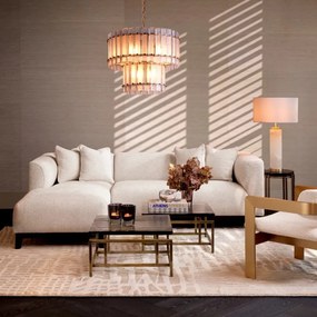 Coltar LUX design LUX cu sezlong stanga Corso Lounge, Lyssa off-white