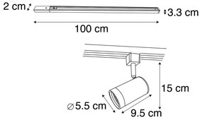 Sistem de șine modern monofazat alb cu 15 spoturi - Jeana