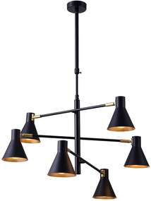 Candellux Less lampă de tavan 6x40 W negru 36-72696