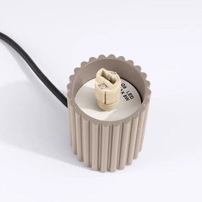 Veioză taupe cu abajur din sticlă (înălțime 19 cm) Orbital – Sollux