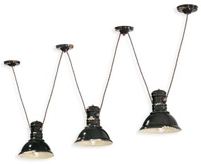 Lustra cu 3 pendule design retro realizata manual din ceramica INDUSTRIAL