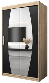 Dulap de haine 120 cm Eclipse (Stejar sonoma + Negru mat). 1063397