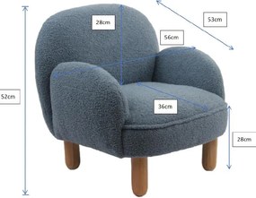 Fotoliu de copii bej cu tapițerie din țesătură bouclé Rocky – Vipack