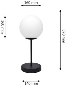 Lampă de masă MOON 1xE27/15W/230V negru