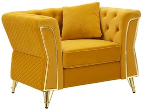 Fotoliu cu perna, mustar, 104X83X76 cm, Emy, Mauro Ferretti