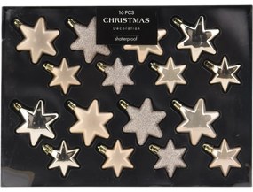 Set de decorațiuni de Crăciun Star auriu, 16buc