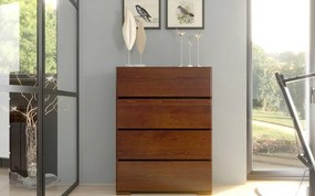 Comodă lemn masiv TerraCraft Pin 4 Sertare, 80 × 45 × 108 cm - Natural