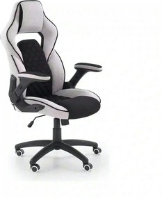 Scaun gaming SONIC, negru/gri, stofa, 69x70x115/124 cm
