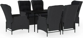 vidaXL Set mobilier pentru grădină, 7 piese, gri închis