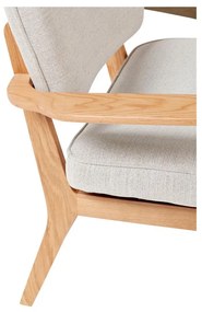 Fotoliu cu structură din lemn de stejar Hübsch Haze, gri