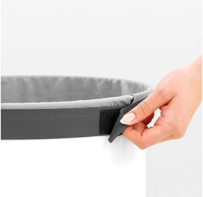 Cos de rufe Brabantia 90300239, 35 L, Capac din pluta, Umplere fara deschidere, Gauri ventilatie, Alb