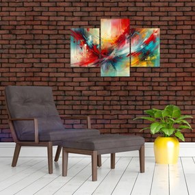 Tablou – Abstracție cu roșu (90x60 cm)