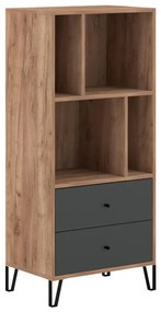 Comodă SULA, stejar craft/negru