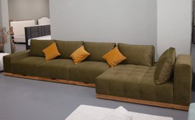 Colțar lemn masiv extensibil Morani Lemn Stejar, 415 × 150 × 71 cm - Stânga