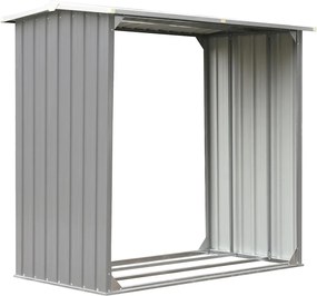 vidaXL Șopron depozitare lemne, oțel galvanizat, 172x91x154 cm, gri