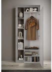 Dulap de haine LENOR 91 x 209 cm, alb/gri beton