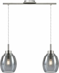 BRILAGI - LED lustră pe cablu RETRO GLASS 2xE27/60W/230V crom mat/gri fumuriu