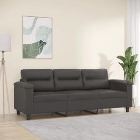 Canapea cu 3 locuri, gri, 180 cm, piele ecologica Gri, 210 x 77 x 80 cm