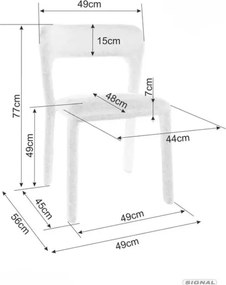 Scaun de dining tapitat WIND, bej