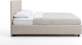 Pat dublu tapițat bej cu spațiu de depozitare cu saltea/ somieră 180x200 cm Myra Slim Line - Bonami Selection