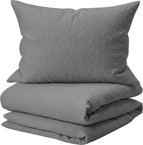 Lenjerie de pat creponata Culoare Gri, Lux