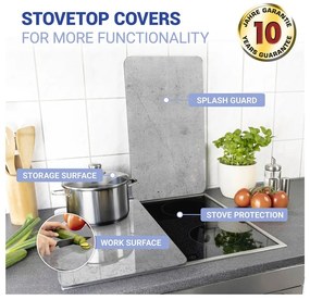 Set 2 protecții din sticlă pentru aragaz Wenko Universal, gri