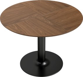 HOMCOM Masă rotundă de dining pentru 6 persoane, Ø110x78 cm, cu bază din oțel, maro cu efect de lemn | Aosom Romania