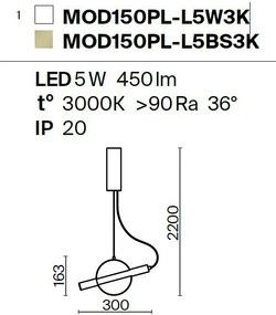 Pendul LED design modern Enigma alb